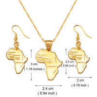 Anniyo Africa Map Jewelry Sets Pendant Necklaces Earrings For Women Egypt Ethiopian Nigeria Sudan Congo  #002306S