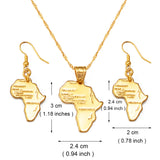 Anniyo Africa Map Jewelry Sets Pendant Necklaces Earrings For Women Egypt Ethiopian Nigeria Sudan Congo  #002306S