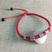 Simple Adjustable Handmade Leaf Anklets Woven Adjustable Rope Lucky Foot Bracelet For Women Men Jewelry