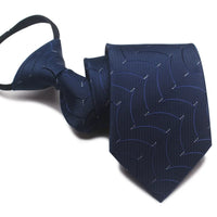 Zipper Ties For Men Women Striped Mens Tie For Business Wedding Skinny Neck Tie Casual Slim Blue deep Light navy blue Necktie
