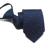 Zipper Ties For Men Women Striped Mens Tie For Business Wedding Skinny Neck Tie Casual Slim Blue deep Light navy blue Necktie