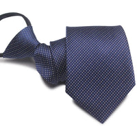 Zipper Ties For Men Women Striped Mens Tie For Business Wedding Skinny Neck Tie Casual Slim Blue deep Light navy blue Necktie