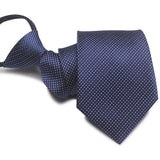 Zipper Ties For Men Women Striped Mens Tie For Business Wedding Skinny Neck Tie Casual Slim Blue deep Light navy blue Necktie