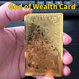 Elegant Golden Foil God of Wealth Card - Luxurious Amulet for Prosperity & Good Fortune, Ideal New Year Gift for Friends &Family