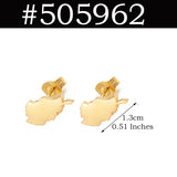 Venezuela,Afghanistan,Lebanon Cedar,Madagascar,India Punjab,Trinidad and Tobago Stud Earrings Stainless Steel Jewelry #505621