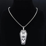 New fashionable punk DIG ME OUT coffin eye torn stainless steel pendant necklace accessory pendant sweater chain accessory