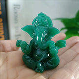Lord Ganesha Buddha Statue Elephant God Sculptures Ganesh Figurines Man-made Jade Stone Home Garden Buddha Decoration Statues