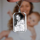 3D Crystal Photo Custom Necklace Rectangle,Customized Gift for Father,Men,Women,Him,Her,Personalized Gifts With Your Own Photo