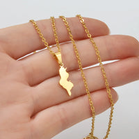 Anniyo 2CM Tunisia Map Pendant Necklaces Stainless Steel North Africa Tunisienne Jewelry #005362