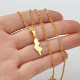 Anniyo 2CM Tunisia Map Pendant Necklaces Stainless Steel North Africa Tunisienne Jewelry #005362