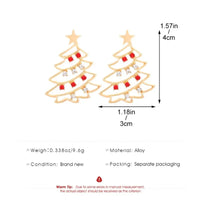 Christmas Colored Zircon Christmas Tree Simple and Fashionable Women's Earrings Creative Jewelry Holiday Gift