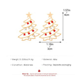 Christmas Colored Zircon Christmas Tree Simple and Fashionable Women's Earrings Creative Jewelry Holiday Gift