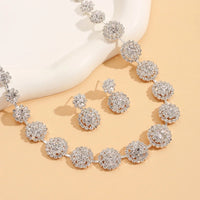 2pcs Wedding Women's Fashion Jewelry Set Tassel Rhinestone Earrings Necklace Fashion Party Fashion Accessories