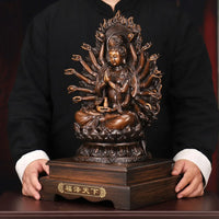 Feng Shui Mercy Bodhisattva Ornaments ,Thousand-handed Goddess of Mercy Statue, Home Office Decor Gift
