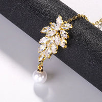 Imitation Pearl Pendant Forehead Chain Headband Hair Jewelry for Women Free Shipping Wedding Indian Zircon Leaf Head Chain Gift