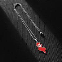Stainless steel Tunisian map necklace couple style famous style pop personality Dripping titanium steel collarbone chain accesso