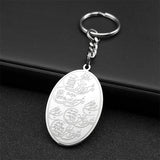 Islam Muslim Arabic Quran Medal Pendant Key Chain for Women Men Stainless Steel Gold Color Key Ring Religion Arab Jewelry Gift ﻿