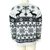 2025 Winter Women's Christmas Sweater Elk Print Knitted Jumpers Full Sleeve O Neck Casual Loose Knitwear Pullover Tops Xmas Look
