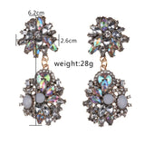 2025 New Fashion Crystal Rhinestones Large Collar Choker Necklace Earrings Women Jewelry Sets Indian Statement Wedding Necklace