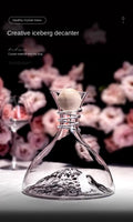 Lead-Free Crystal Wine Decanter  Iceberg Design Aerator Optional Wooden Stopper Home Bar Accessory Barware and homemade items
