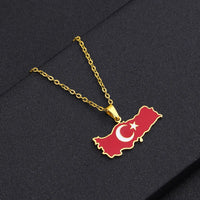 2024 new fashion stainless Gangerchi map pendant necklace temperament everything collarbone chain birthday anniversary gift