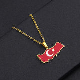 2024 new fashion stainless Gangerchi map pendant necklace temperament everything collarbone chain birthday anniversary gift