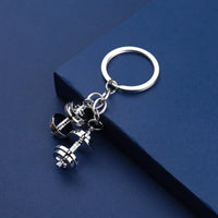 New Mini Metal Dumbbell Keychain For Man Double Dumbbell Gym Mobile Backpack Hanging Accessories Keychain Party Gift