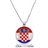 Anniyo Croatia Flag Pendant Necklaces for Women Men Hrvatska Jewelry #D0057