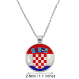 Anniyo Croatia Flag Pendant Necklaces for Women Men Hrvatska Jewelry #D0057