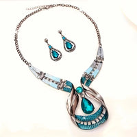 Geometry Fashion Metal Jewelry Set Necklace Earring For Woman New Boho Maxi Statement Collar Jewelry Necklace