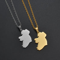 Anniyo Ireland Map Pendant Necklaces Stainless Steel Éirinn Jewelry #350901