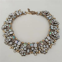 2025 New Fashion Crystal Rhinestones Large Collar Choker Necklace Earrings Women Jewelry Sets Indian Statement Wedding Necklace