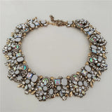 2025 New Fashion Crystal Rhinestones Large Collar Choker Necklace Earrings Women Jewelry Sets Indian Statement Wedding Necklace