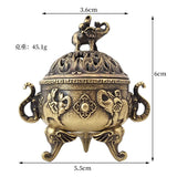 Mini Elephant Three Leg Incense Burner Sandalwood Metal Home Office Decor Therapeutic Incense Holder for Relaxation