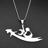 YA ALI Islamic Imam Ali Zulfiqar Sword Pendant Necklace for Women Men Stainless Steel Gold Color Quran Amulet Chain Jewelry