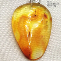Natural Insect Amber Water Drop Pendant Flower Yellow Amber Insect Necklace Baltic Women Men Jewelry Stone AAAAAAA