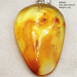 Natural Insect Amber Water Drop Pendant Flower Yellow Amber Insect Necklace Baltic Women Men Jewelry Stone AAAAAAA