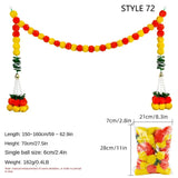 140-160cm Marigold Garland Flower Artificial Festival Wreath Ornament Fake Plant Indian Style Home Party Decor