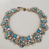 2025 New Fashion Crystal Rhinestones Large Collar Choker Necklace Earrings Women Jewelry Sets Indian Statement Wedding Necklace
