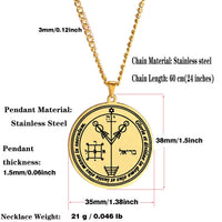 Lucky Gain Money Pantacle of Jupiter Have Great Wealth PARASIEL TZEDEKIAH DEVECHIAH Amulet Magic Stainless Steel Charm Necklace