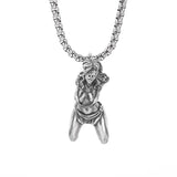 Retro Gothic Mysterious Demon Angel Wings Pendant Necklace Men's Punk Hip Hop Trendy Cool Jewelry Boy Gift