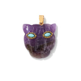 Fatima Hamsa Hand Evil Eye Pendant Lapis Lazuli Amethysts Rose Quart Natural Stone Charm For Making Necklace Bracelet Accessorie