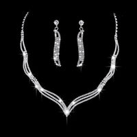 2025 New Design Hot-Selling  Necklace Earrings Bracelet Set Fashion Clavicle Chain Bridal Jewelry