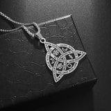 Exquisite Stainless Steel Pattern Witch Knot Pendant Necklace Celtic Knot Lucky Jewelry Christmas Gift for Friends and Family