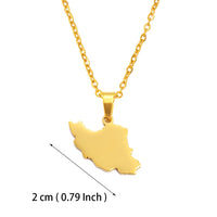 Anniyo 2CM Iran Map Pendant Necklaces Iranian Jewelry Stainless steel Material #327101