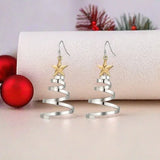 Christmas Series Simple Advanced Rotating Christmas Tree Star Pendant Earrings Women's Creative Personalized Girl Gift