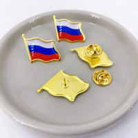 Russia Flag Lapel Pin Enamel Metal, Patriotic Badge Tricolor Souvenir Gift for Men Women | Wholesale 5/10/50/100pcs