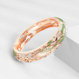 Cloisonne Bracelet For Women Floral Viking Bangle On Hand Enamel Women's Bracelets Green Hawaiian India African Jewelry Alloy
