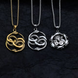 European and American style personalized fashion animal snake pendant gear skull domineering men's stainless steel jewelry