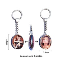 DIY Double Side Photo Custom Keychain Personalized Keyrings Customized Glass Cabochon Family Lovers Baby metal Key chain Gifts